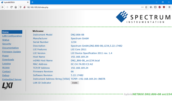 screenshot of an info page for the hybridNETBOX